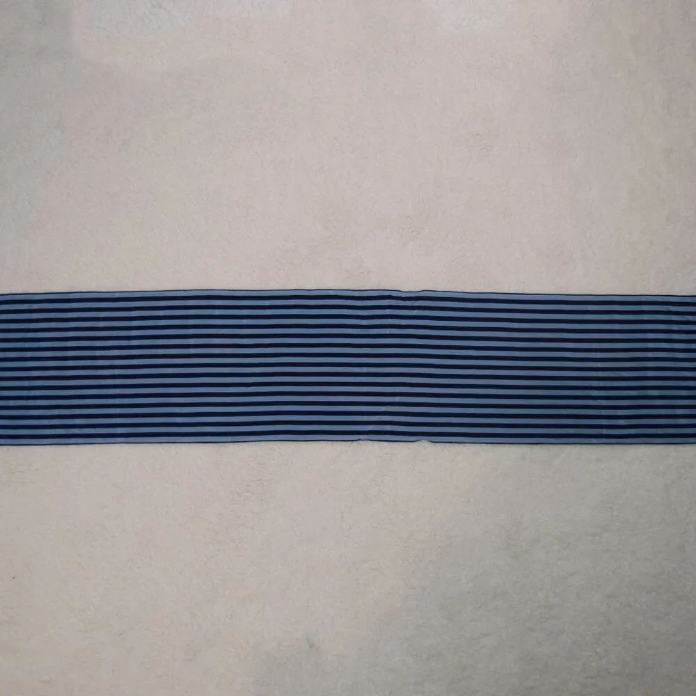 Vintage Chrsitian Dior silk twilly scarf light & dark blue striped sash scarf